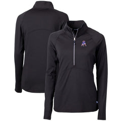 New England Patriots Cutter & Buck Women's Throwback Logo Adapt Eco Knit Stretch Recycled Half-Zip Pullover Top - Black - NFL