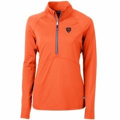 Chicago Bears Cutter & Buck Women's Throwback Logo Adapt Eco Knit Stretch Recycled Half-Zip Pullover Top - Orange - NFL
