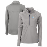Detroit Lions Cutter & Buck Women's Throwback Logo Adapt Eco Knit Stretch Recycled Half-Zip Pullover Top - Gray - NFL