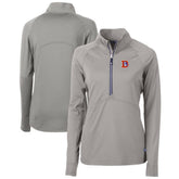 Denver Broncos Cutter & Buck Women's Throwback Logo Adapt Eco Knit Stretch Recycled Half-Zip Pullover Top - Gray - NFL