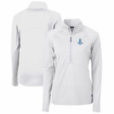 Detroit Lions Cutter & Buck Women's Throwback Logo Adapt Eco Knit Stretch Recycled Half-Zip Pullover Top - White - NFL