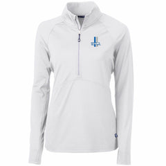 Detroit Lions Cutter & Buck Women's Throwback Logo Adapt Eco Knit Stretch Recycled Half-Zip Pullover Top - White - NFL