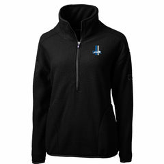 Detroit Lions Cutter & Buck Women's Throwback Logo Cascade Eco Sherpa Fleece Half-Zip Pullover Jacket - Black - NFL