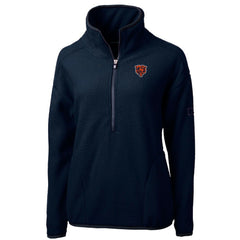 Chicago Bears Cutter & Buck Women's Throwback Logo Cascade Eco Sherpa Fleece Half-Zip Pullover Jacket - Navy - NFL