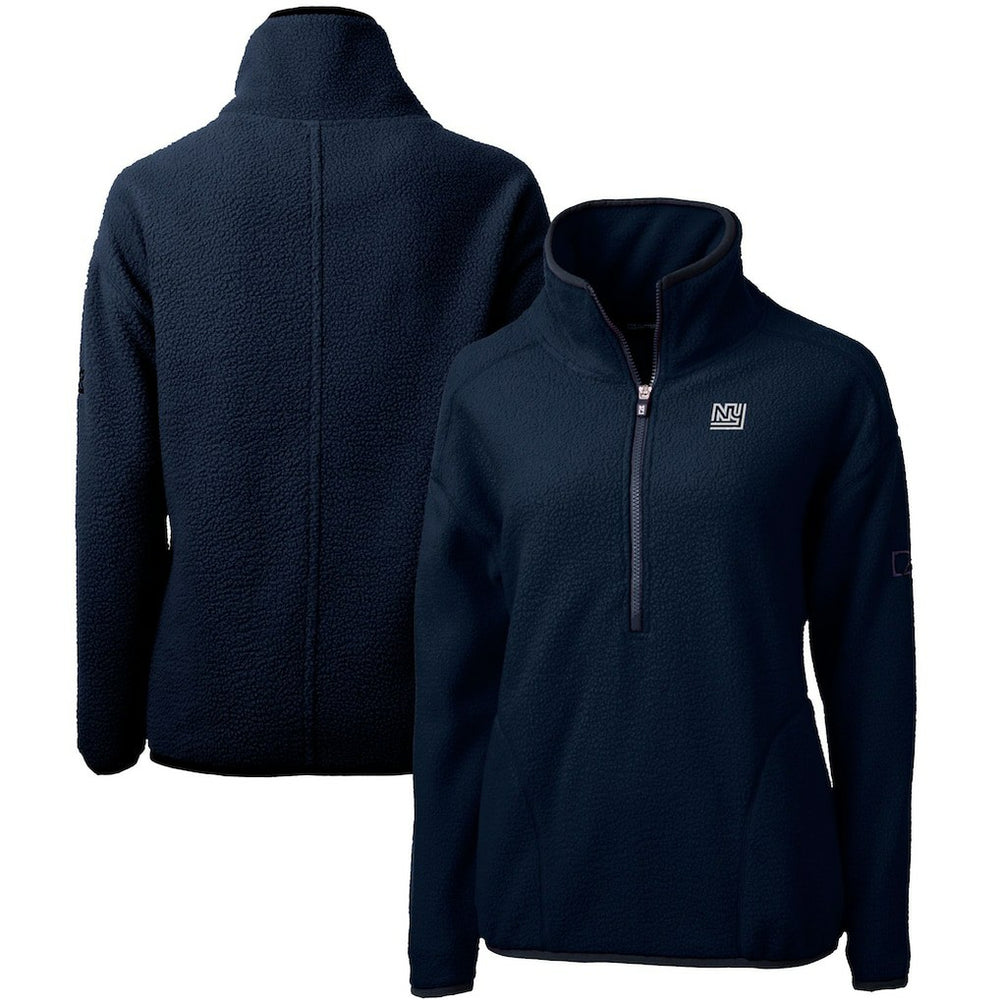 New York Giants Cutter & Buck Women's Throwback Logo Cascade Eco Sherpa Fleece Half-Zip Pullover Jacket - Navy - NFL