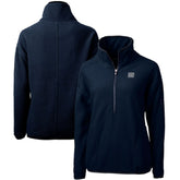 New York Giants Cutter & Buck Women's Throwback Logo Cascade Eco Sherpa Fleece Half-Zip Pullover Jacket - Navy - NFL