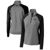 San Francisco 49ers Cutter & Buck Women's Throwback Logo Forge Tonal Stripe Stretch Half-Zip Pullover Top - Black - NFL