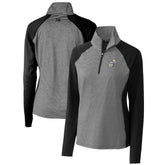 New Orleans Saints Cutter & Buck Women's Throwback Logo Forge Tonal Stripe Stretch Half-Zip Pullover Top - Black - NFL