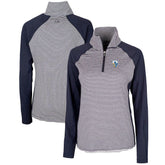 Los Angeles Chargers Cutter & Buck Women's Throwback Logo Forge Tonal Stripe Stretch Half-Zip Pullover Top - Navy - NFL