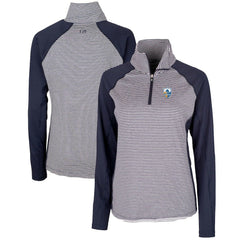 Los Angeles Chargers Cutter & Buck Women's Throwback Logo Forge Tonal Stripe Stretch Half-Zip Pullover Top - Navy - NFL