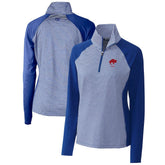 Buffalo Bills Cutter & Buck Women's Throwback Logo Forge Tonal Stripe Stretch Half-Zip Pullover Top - Royal - NFL