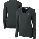 Cleveland Browns Cutter & Buck Women's Throwback Logo Lakemont Tri-Blend V-Neck Sweater - Heather Charcoal - NFL