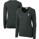 Detroit Lions Cutter & Buck Women's Throwback Logo Lakemont Tri-Blend V-Neck Sweater - Heather Charcoal - NFL