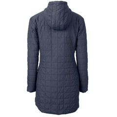 New York Giants Cutter & Buck Women's Throwback Logo Rainier Primaloft Eco Full-Zip Hoodie Long Coat - Heather Navy - NFL