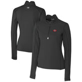 San Francisco 49ers Cutter & Buck Women's Throwback Logo Traverse Stretch Quarter-Zip Pullover Top - Black - NFL
