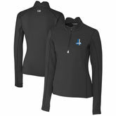 Detroit Lions Cutter & Buck Women's Throwback Logo Traverse Stretch Quarter-Zip Pullover Top - Black - NFL