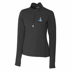 Detroit Lions Cutter & Buck Women's Throwback Logo Traverse Stretch Quarter-Zip Pullover Top - Black - NFL