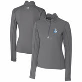 Detroit Lions Cutter & Buck Women's Throwback Logo Traverse Stretch Quarter-Zip Pullover Top - Steel - NFL