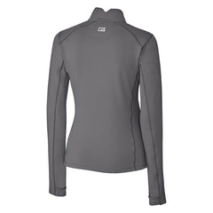 Miami Dolphins Cutter & Buck Women's Throwback Logo Traverse Stretch Quarter-Zip Pullover Top - Steel - NFL