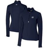 New York Giants Cutter & Buck Women's Throwback Logo Traverse Stretch Quarter-Zip Pullover Top - Navy - NFL