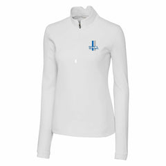 Detroit Lions Cutter & Buck Women's Throwback Logo Traverse Stretch Quarter-Zip Pullover Top - White - NFL