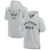 Fanatics Chicago Bulls Unisex Elements Super Soft Fleece Short Sleeve Pullover Hoodie Gray