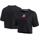 Fanatics Los Angeles Lakers Women's Elements Super Soft Boxy Cropped T-Shirt Black