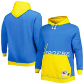 Los Angeles Chargers Big & Tall Big Face Pullover Hoodie - Powder Blue/Gold - Mitchell & Ness