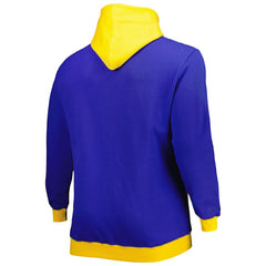 Los Angeles Rams Big & Tall Big Face Pullover Hoodie - Royal/Gold - Mitchell & Ness