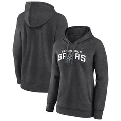 San Antonio Spurs Women's Wordmark Alt Pullover Hoodie Charcoal