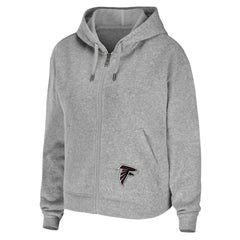Atlanta Falcons WEAR by Erin Andrews Women's Team Full-Zip Hoodie - Heathered Gray - NFL
