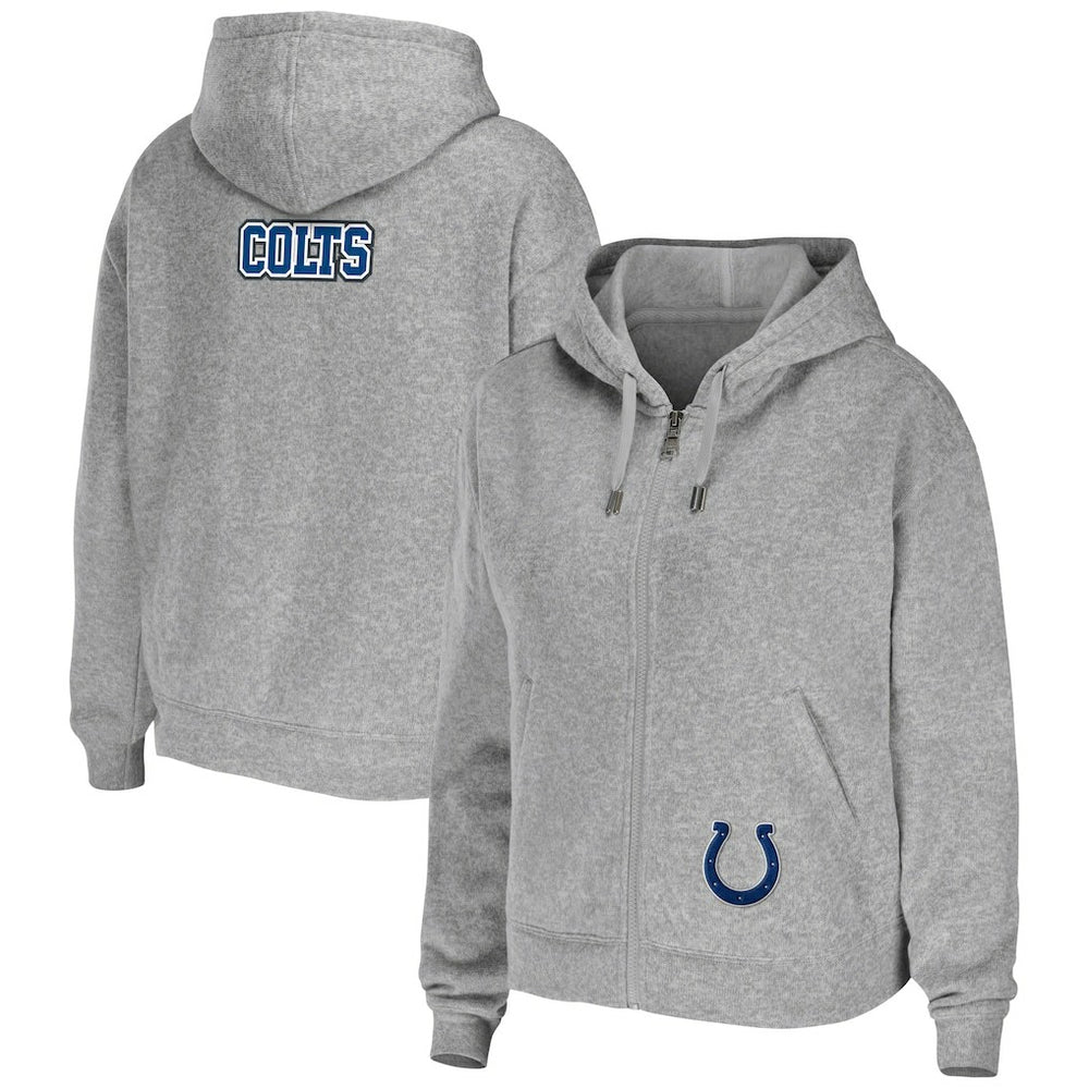 Indianapolis Colts WEAR by Erin Andrews Women's Team Full-Zip Hoodie - Heathered Gray - NFL