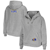 Los Angeles Rams WEAR by Erin Andrews Women's Team Full-Zip Hoodie - Heathered Gray - NFL