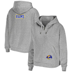 Los Angeles Rams WEAR by Erin Andrews Women's Team Full-Zip Hoodie - Heathered Gray - NFL