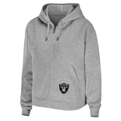 Las Vegas Raiders WEAR by Erin Andrews Women's Team Full-Zip Hoodie - Heathered Gray - NFL