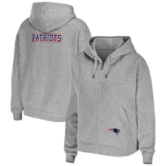 New England Patriots WEAR by Erin Andrews Women's Team Full-Zip Hoodie - Heathered Gray - NFL