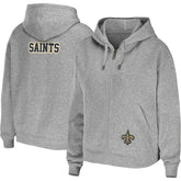 New Orleans Saints WEAR by Erin Andrews Women's Team Full-Zip Hoodie - Heathered Gray - NFL