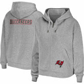 Tampa Bay Buccaneers WEAR by Erin Andrews Women's Team Full-Zip Hoodie - Heathered Gray - NFL