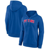 Detroit Pistons Women's Wordmark Alt Pullover Hoodie Blue
