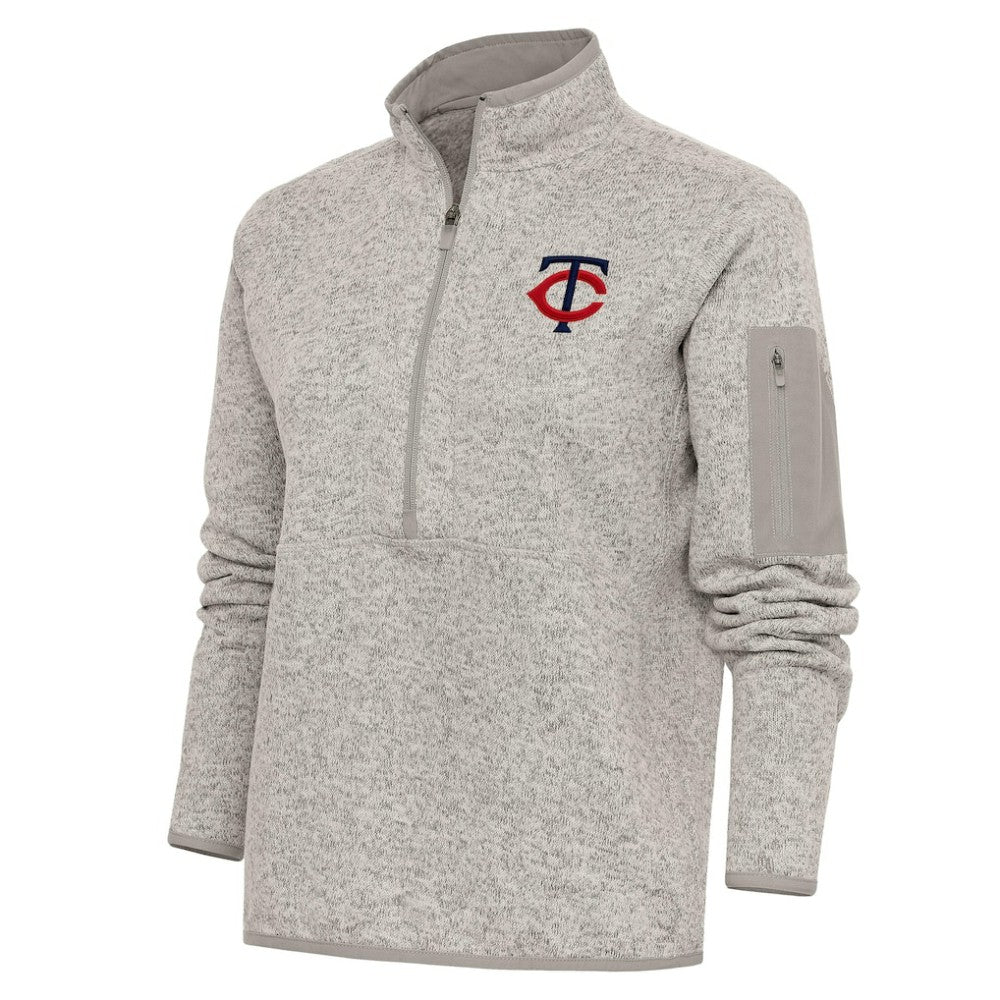Minnesota Twins Antigua Women's Logo Fortune Quarter-Zip Pullover Jacket Sale