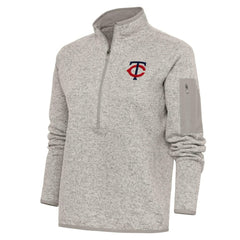 Minnesota Twins Antigua Women's Logo Fortune Quarter-Zip Pullover Jacket Sale