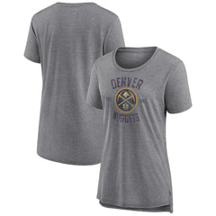 Denver Nuggets Women's Heritage Tri-Blend T-Shirt Heather Gray