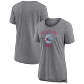Philadelphia 76ers Women's Heritage Tri-Blend T-Shirt Heather Gray
