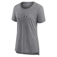 San Antonio Spurs Women's Heritage Tri-Blend T-Shirt Heather Gray