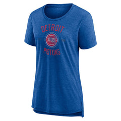 Detroit Pistons Women's Heritage Tri-Blend T-Shirt Heather Blue