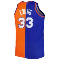 Mitchell & Ness Patrick Ewing New York Knicks Big & Tall Hardwood Classics 1991/92 Split Swingman Jersey Blue/Orange
