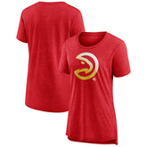 Atlanta Hawks Women's Gradient Logo Tri-Blend T-Shirt Heather Red