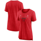 Chicago Bulls Women's Gradient Logo Tri-Blend T-Shirt Heather Red