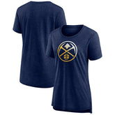 Denver Nuggets Women's Gradient Logo Tri-Blend T-Shirt Heather Navy