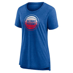 Detroit Pistons Women's Gradient Logo Tri-Blend T-Shirt Heather Blue